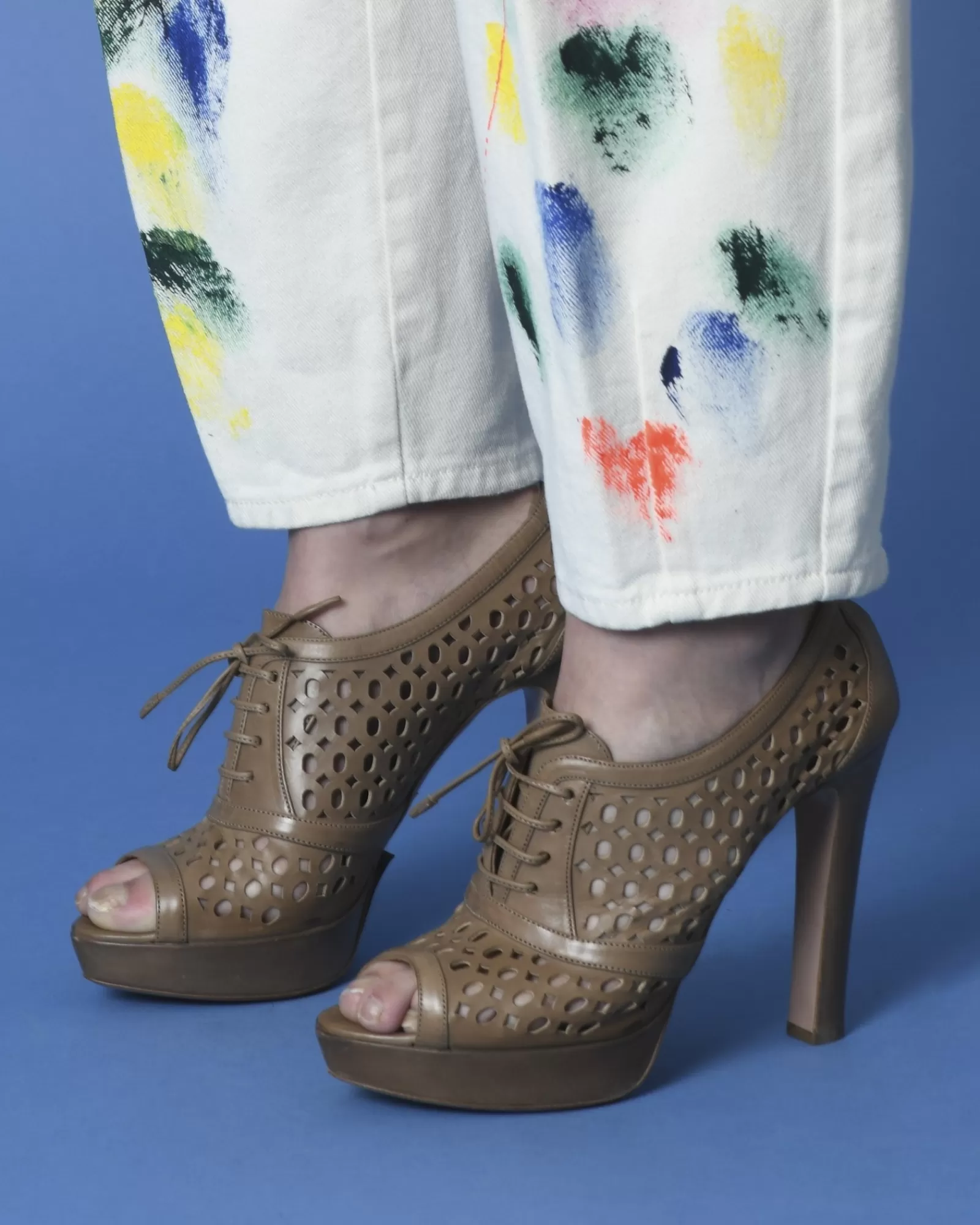 La Piscine Paris Sandales en cuir à talons Prada Marron Discount