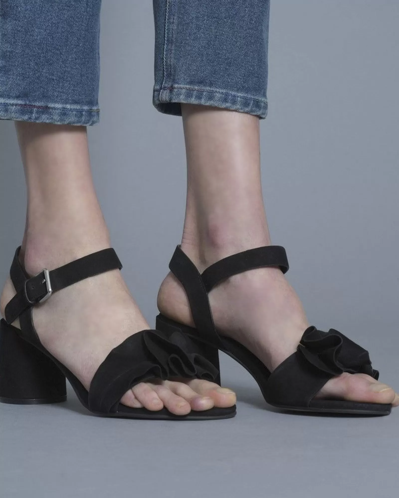 La Piscine Paris Sandales en daim à talons Casheart Noir Fashion