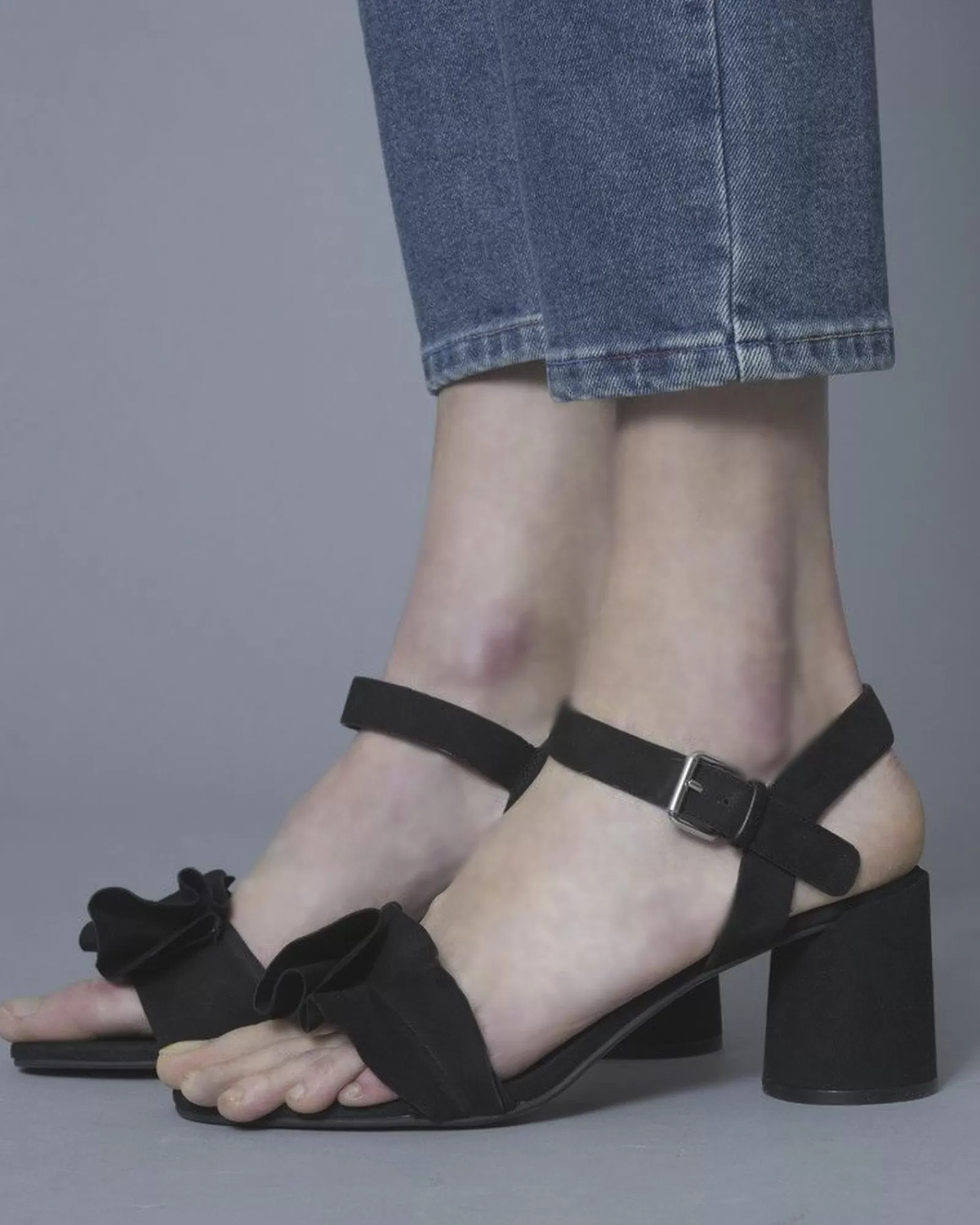 La Piscine Paris Sandales en daim à talons Casheart Noir Fashion