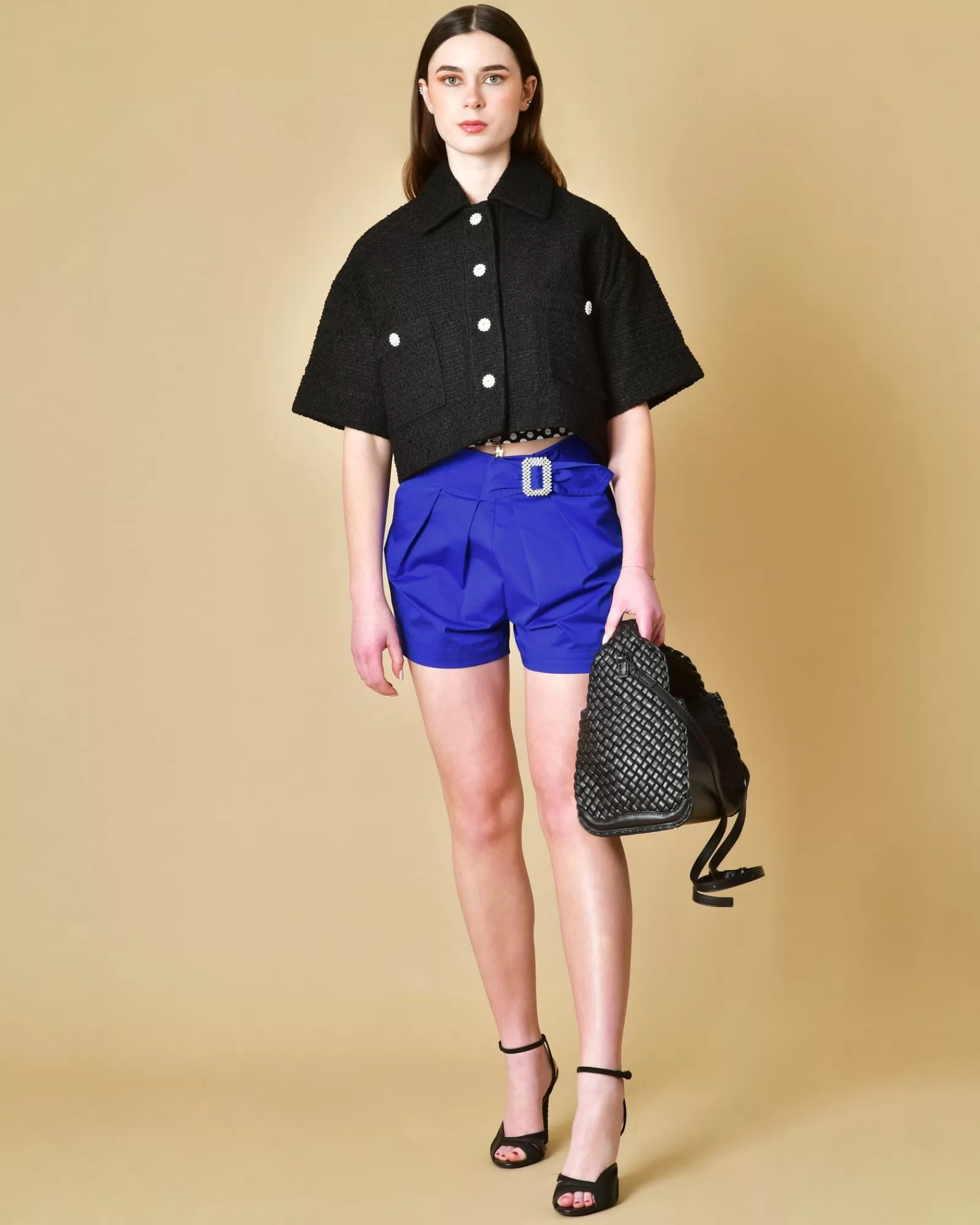 La Piscine Paris Short en coton roi Edward Achour Bleu Discount
