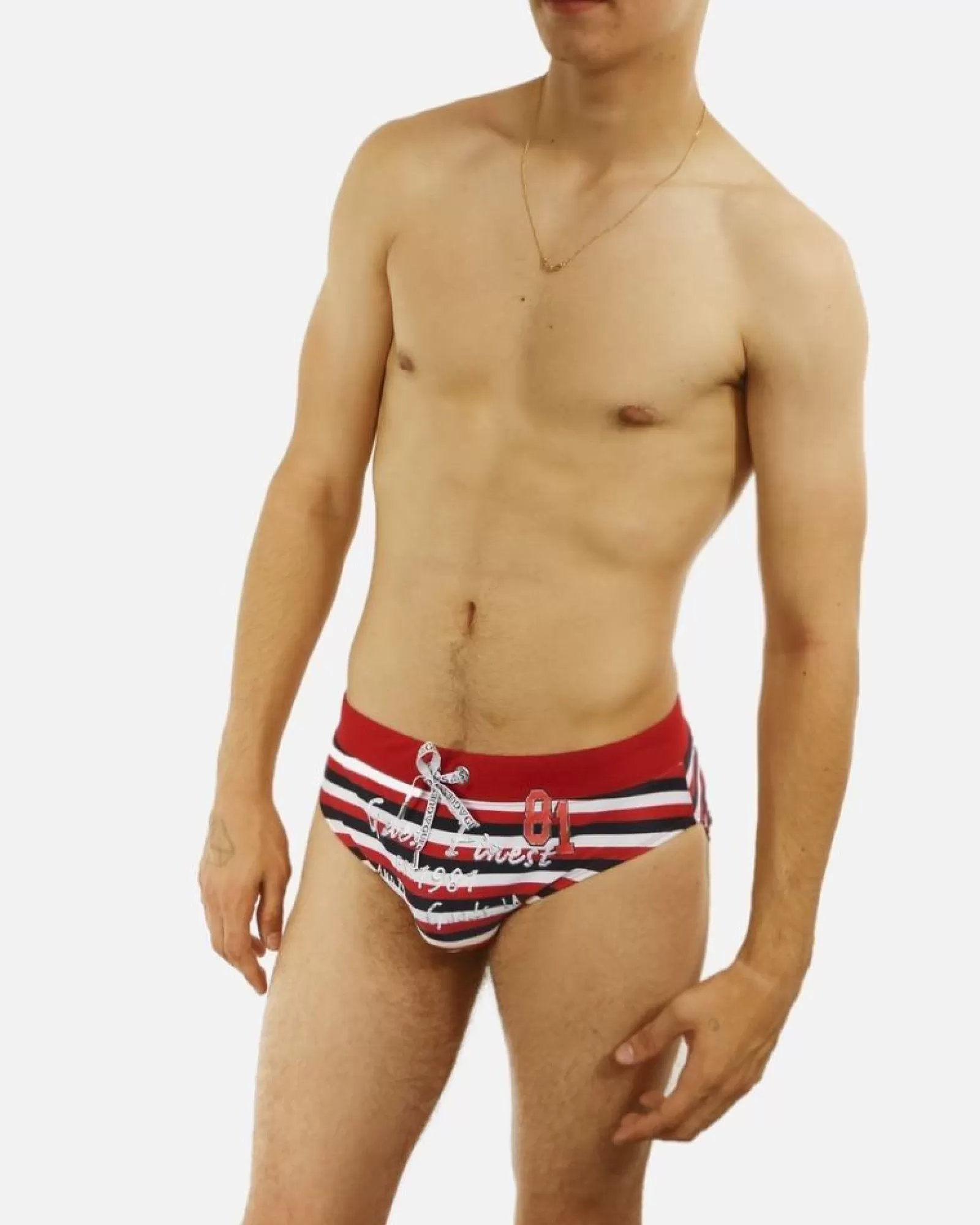 La Piscine Paris Slip de bain rouge à rayures hes Guess Blanc Cheap