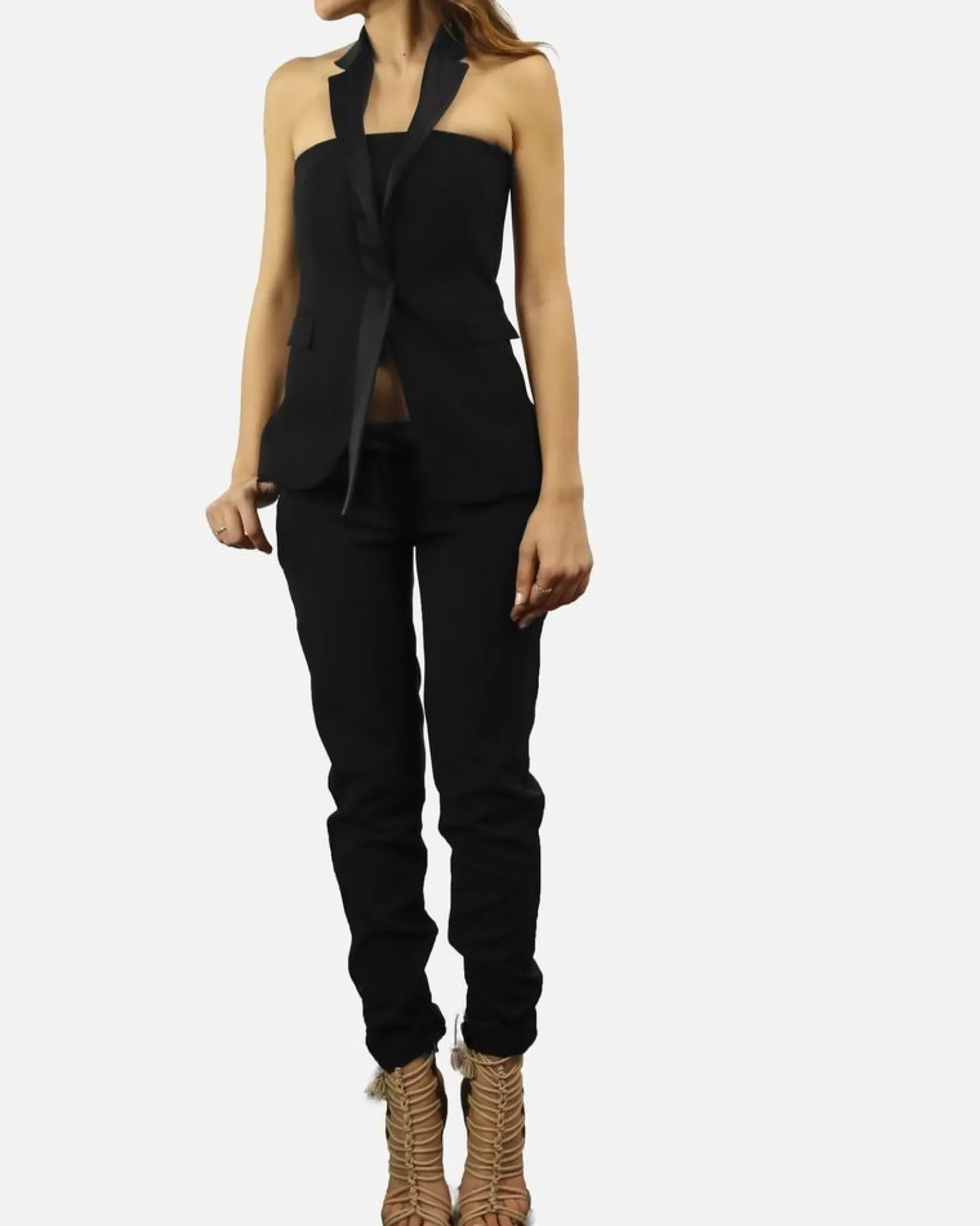 La Piscine Paris Smocking bustier a col Costume National Noir Shop