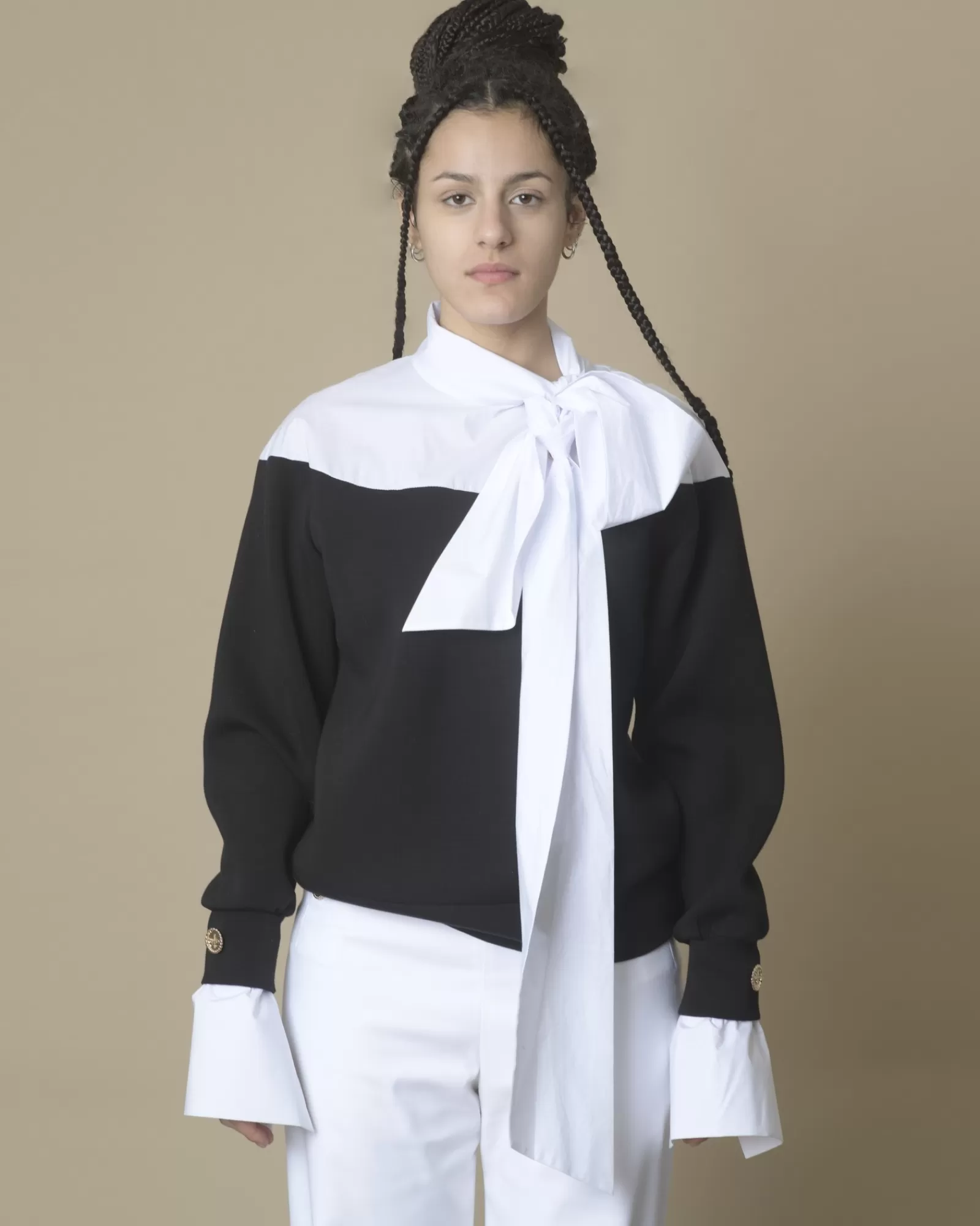 La Piscine Paris Sweat bi-matière Edward Achour Noir Cheap