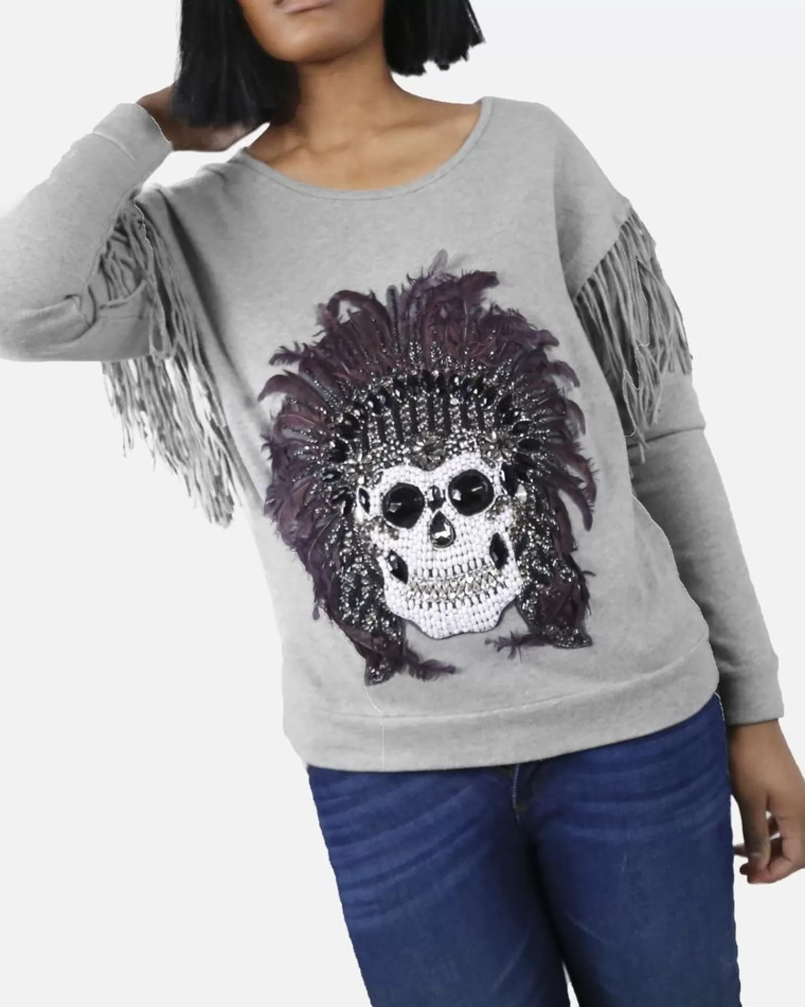 La Piscine Paris Sweat tête de mort Svnty Femme Gris Best