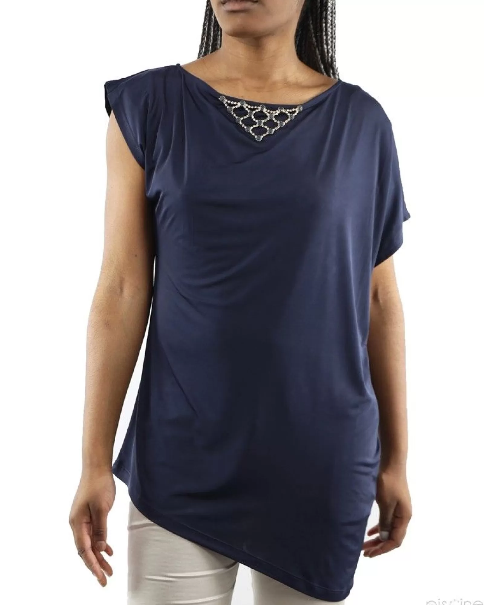 La Piscine Paris Top asymétrique col bijoux Jijil Bleu Sale