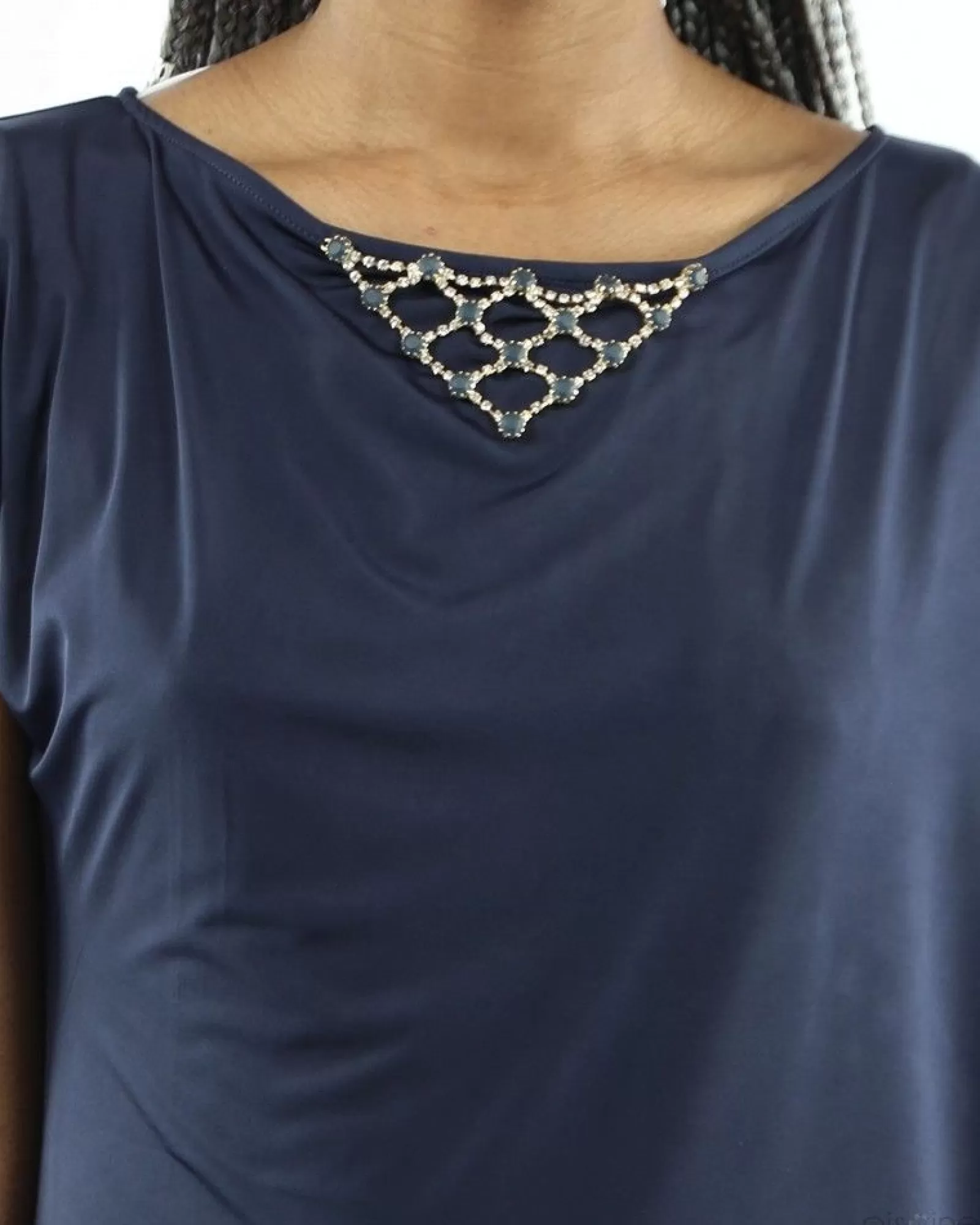 La Piscine Paris Top asymétrique col bijoux Jijil Bleu Sale