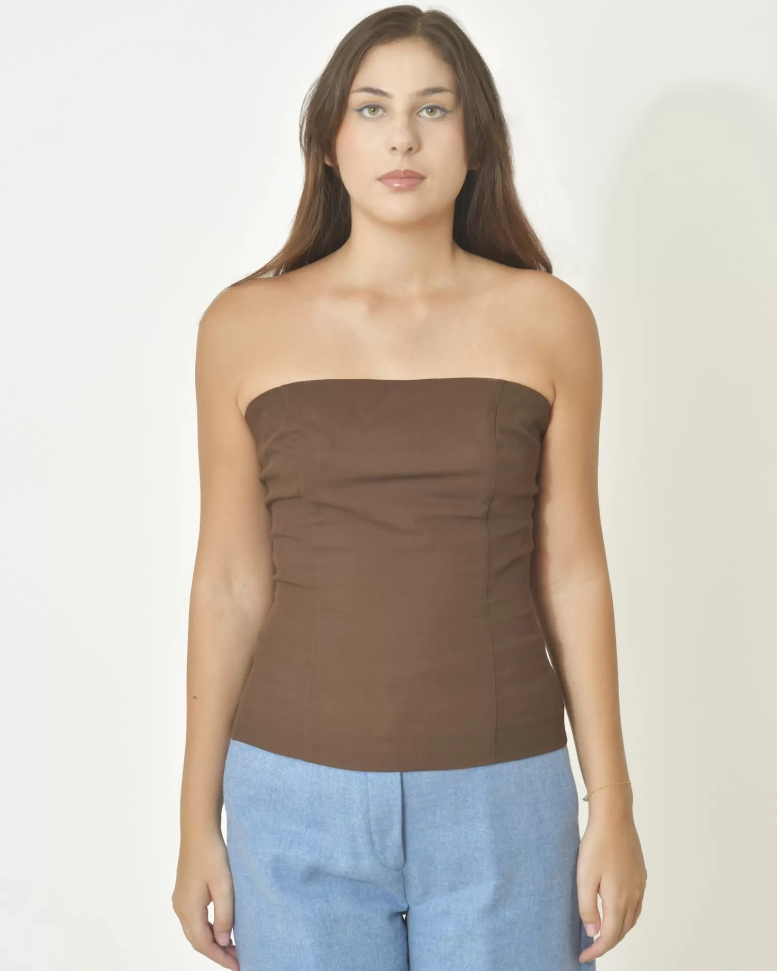 La Piscine Paris Top bustier Malloni Marron Clearance