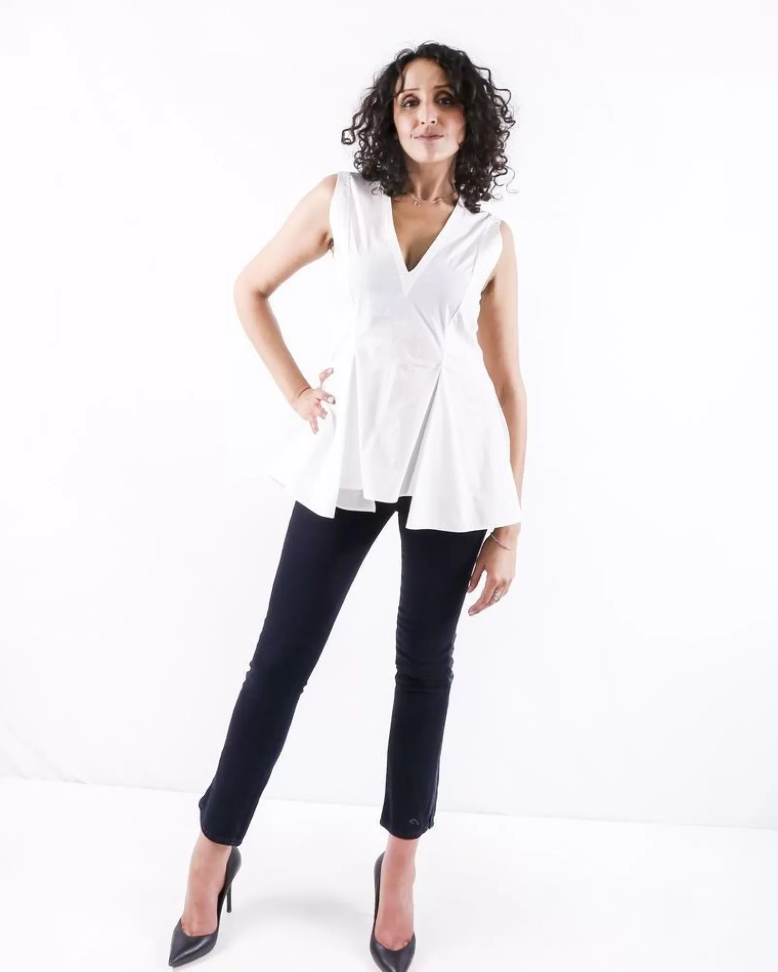 La Piscine Paris Top en coton à péplum Marni Blanc Clearance