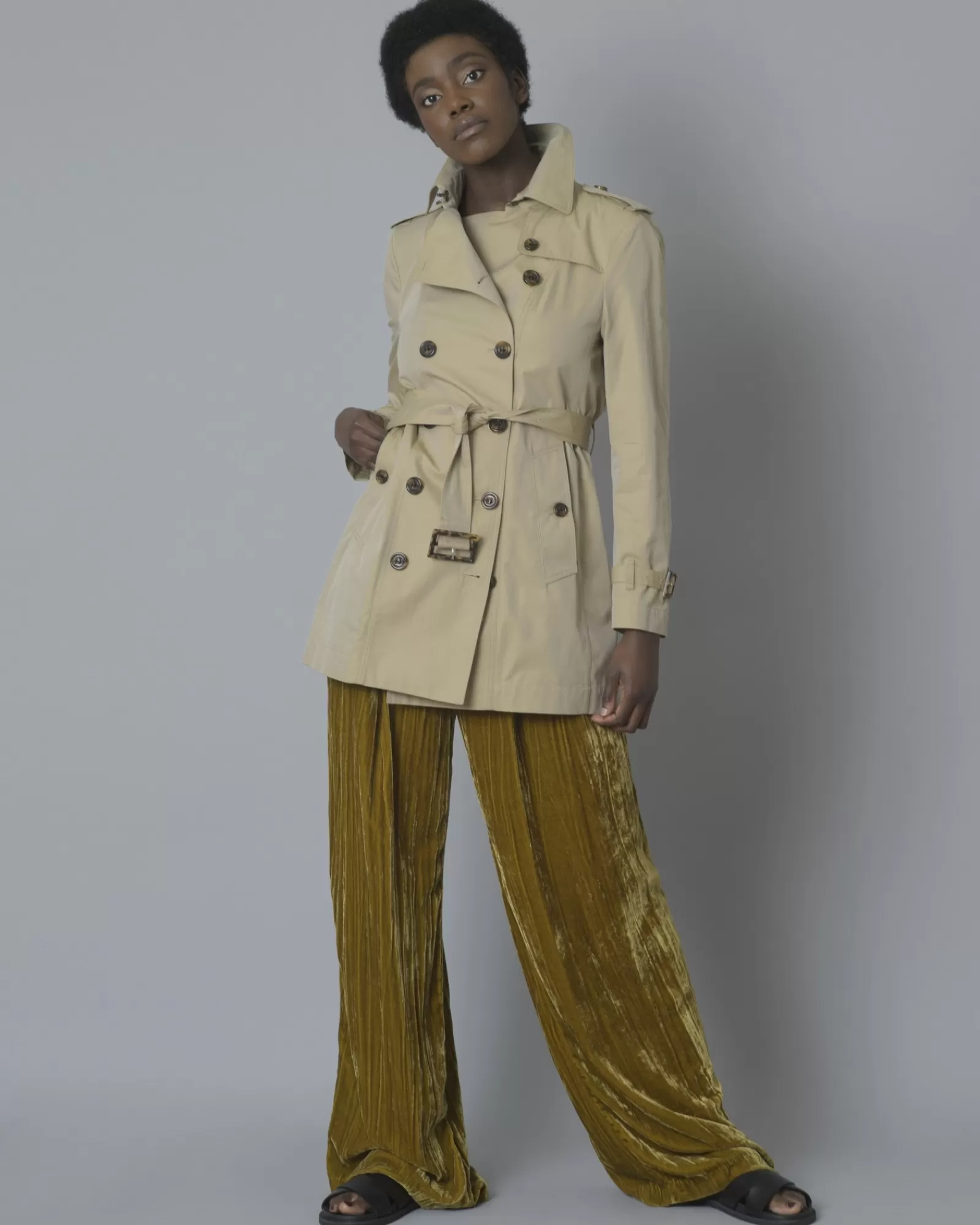La Piscine Paris Trench à ceinture Palto Beige Flash Sale