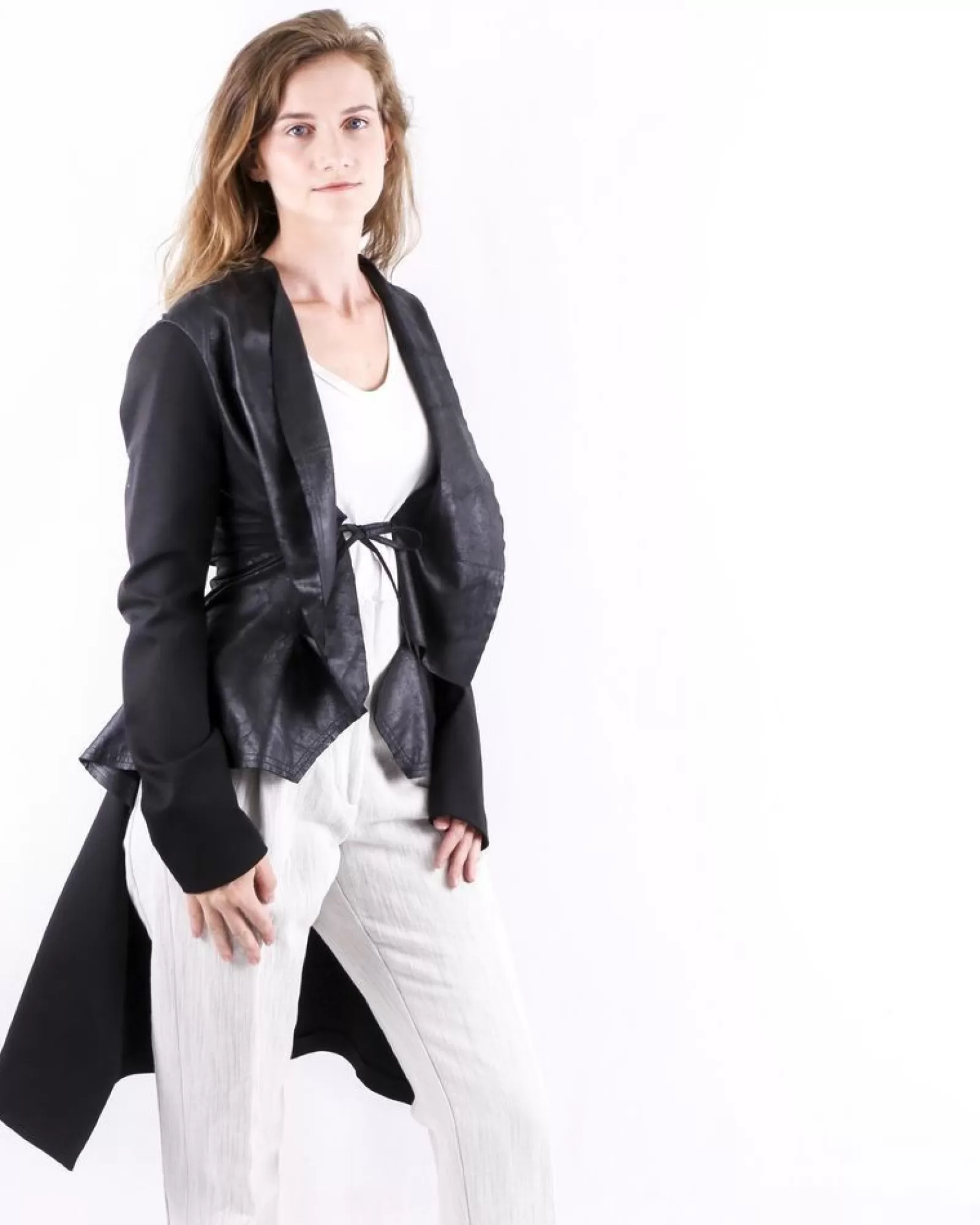 La Piscine Paris Trench coat déstructuré en cuir Sonia Speciale Noir Online