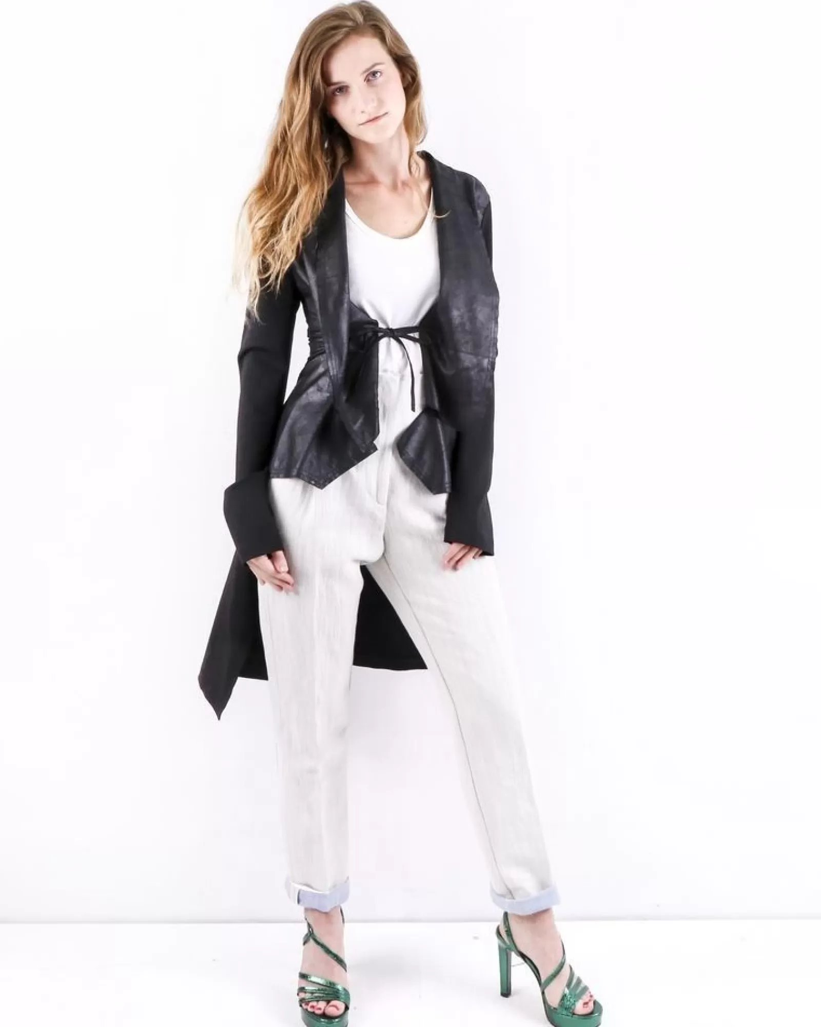 La Piscine Paris Trench coat déstructuré en cuir Sonia Speciale Noir Online