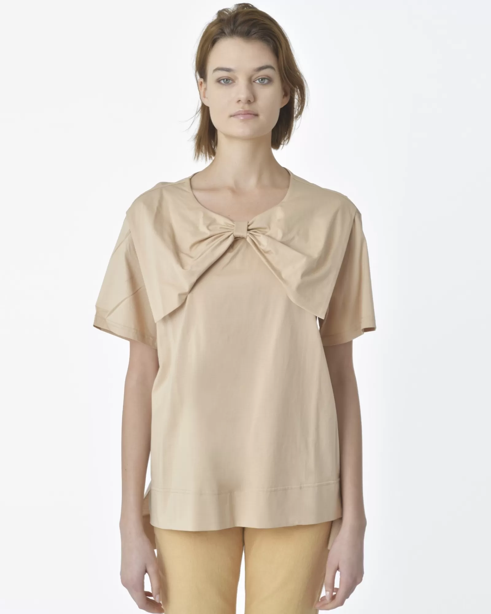 La Piscine Paris T-shirt col bateau à nœuds Edward Achour Beige Outlet