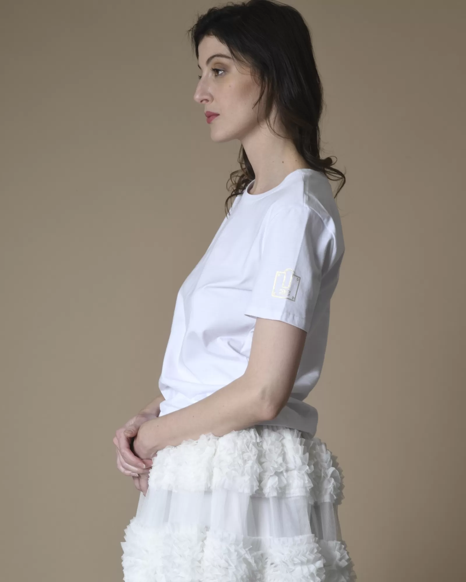 La Piscine Paris T-shirt à col rond Elisabetta Franchi Blanc Flash Sale