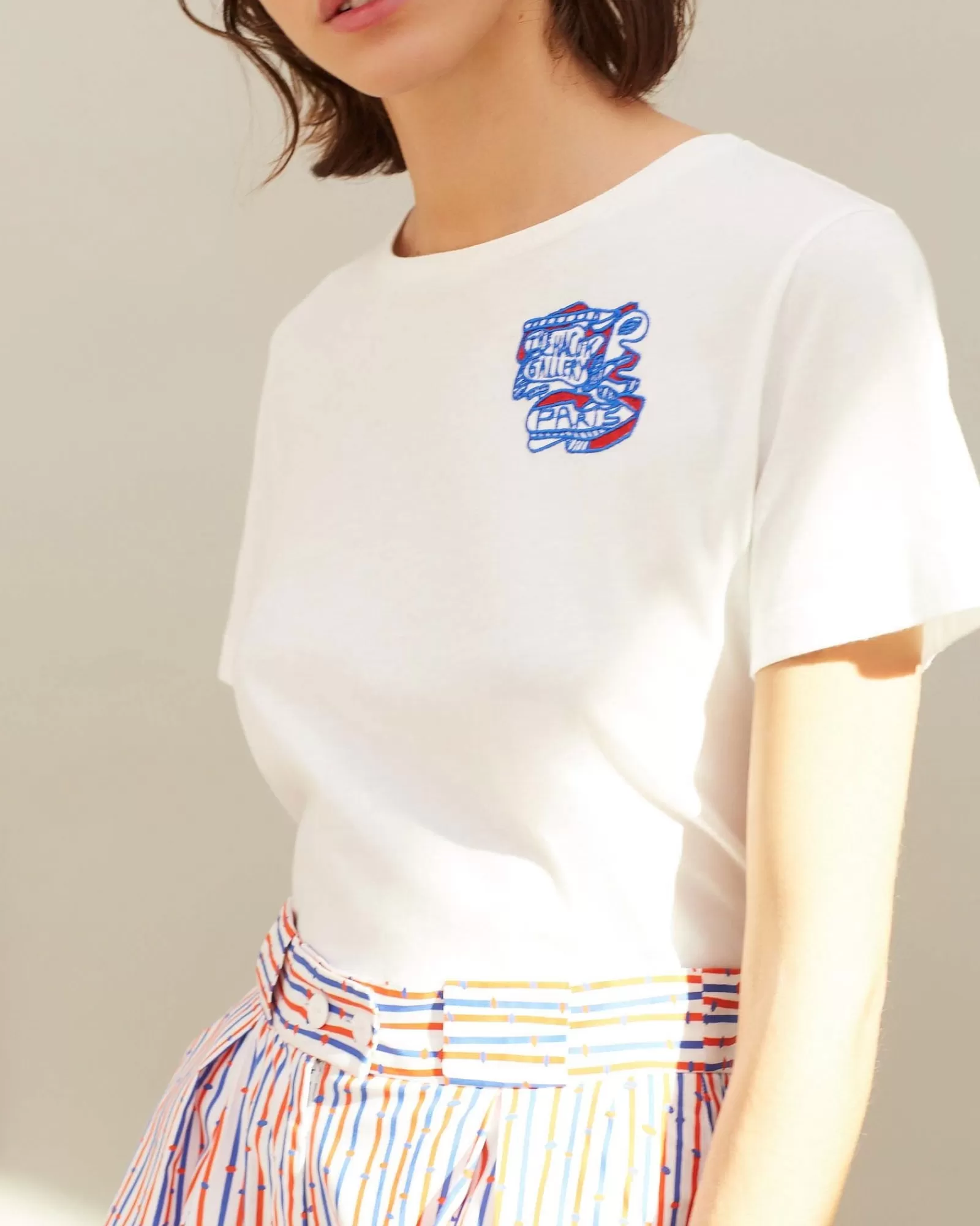 La Piscine Paris T-shirt à écusson Chacok Blanc Clearance