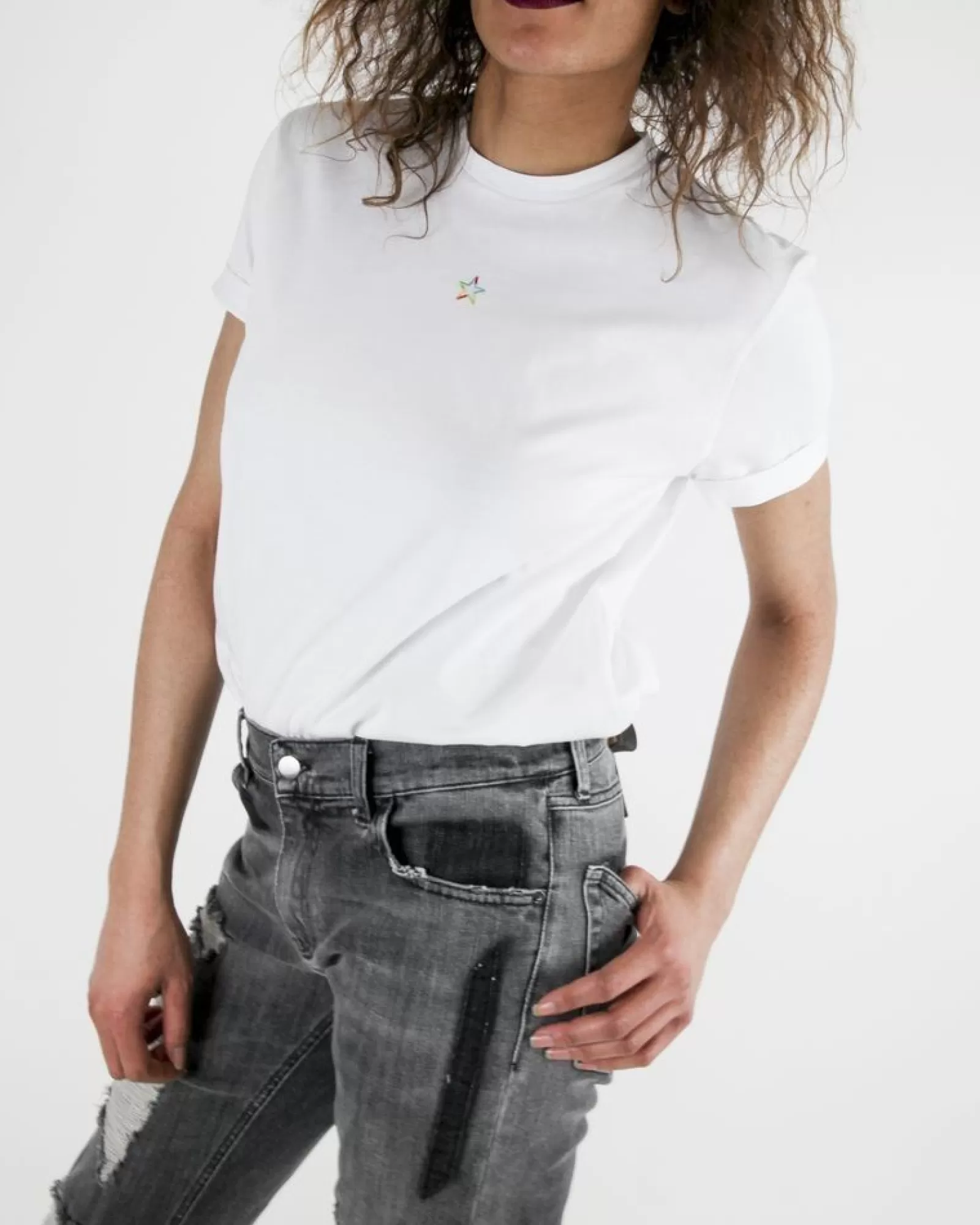 La Piscine Paris T-Shirt à étoile arc-en-ciel Stella McCartney Blanc Shop