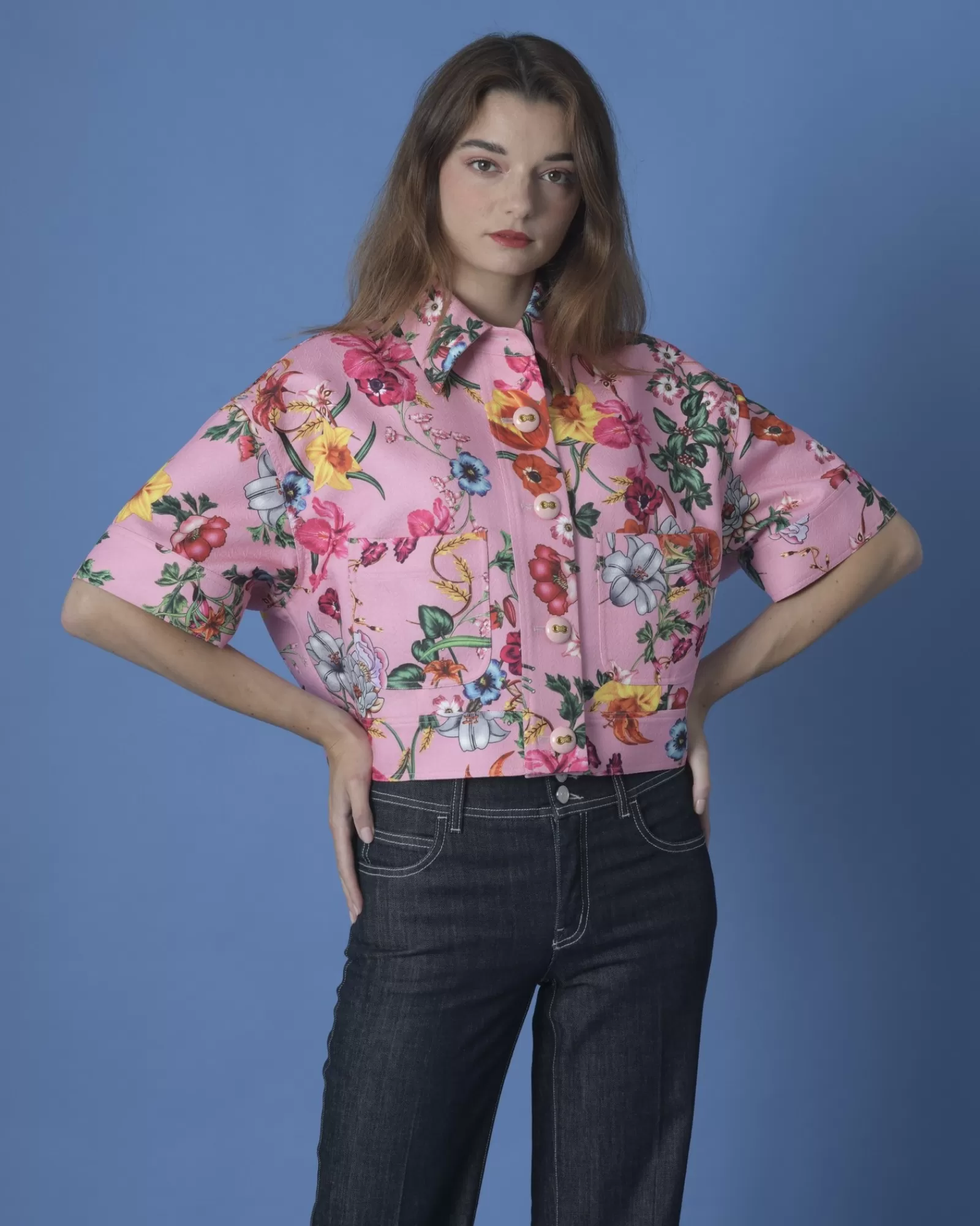 La Piscine Paris Veste à imprimés fleuris Edward Achour Rose Clearance