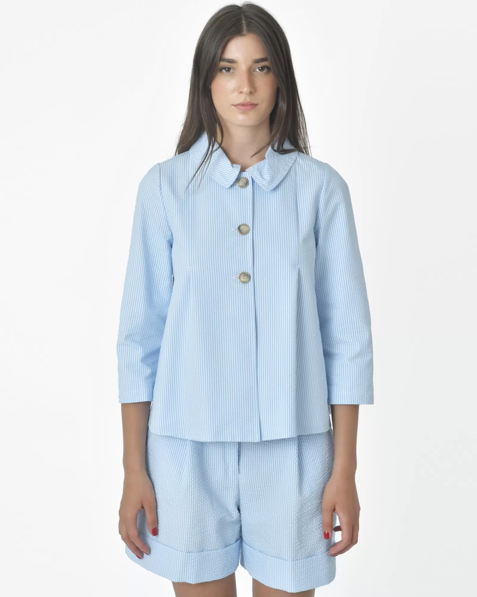 La Piscine Paris Veste à rayures Vicario Cinque Bleu Best Sale