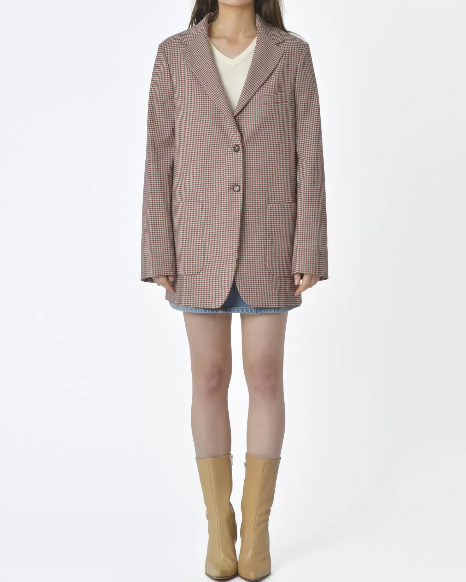 La Piscine Paris Veste à carreaux Brag-Wette Beige Sale
