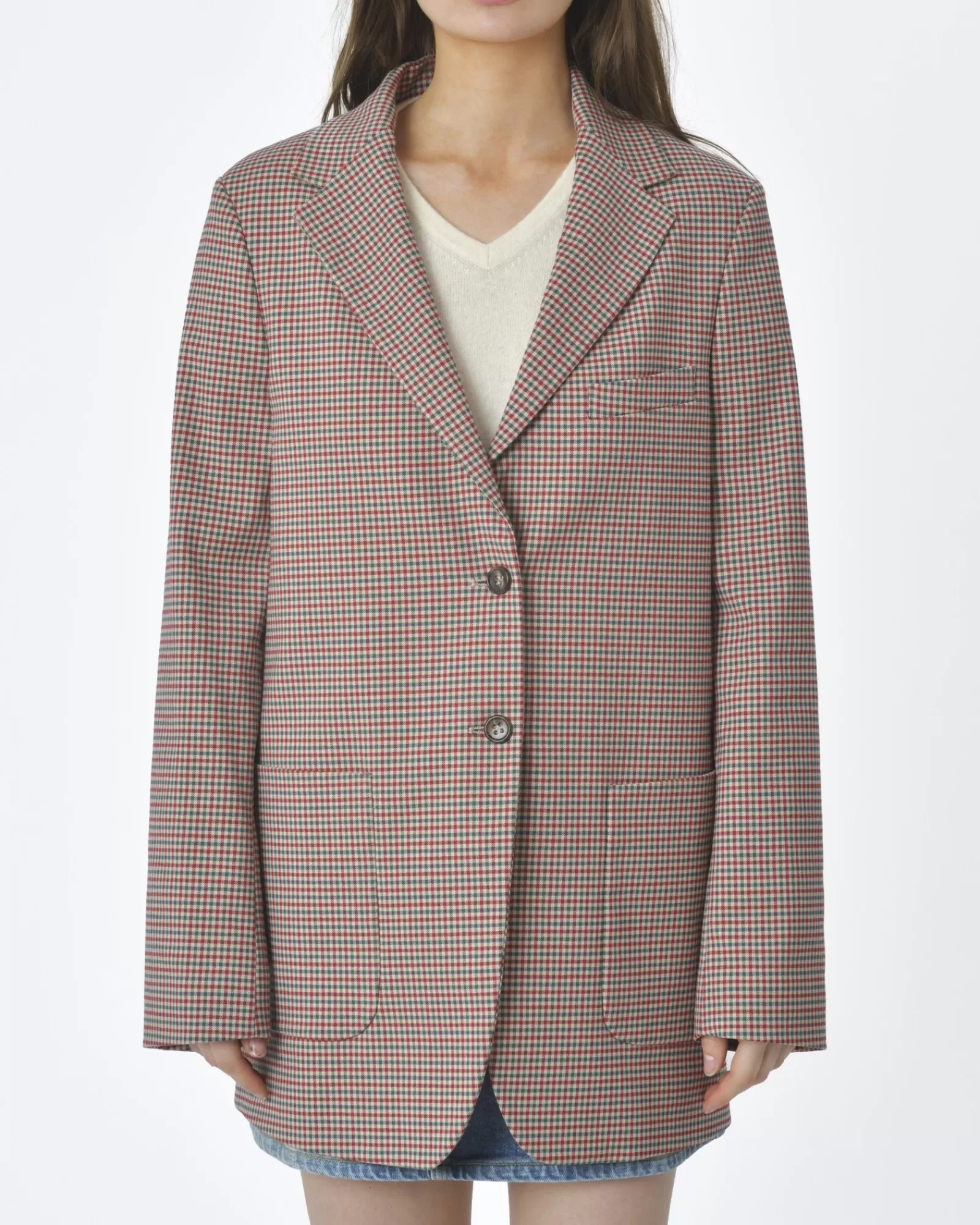 La Piscine Paris Veste à carreaux Brag-Wette Beige Sale