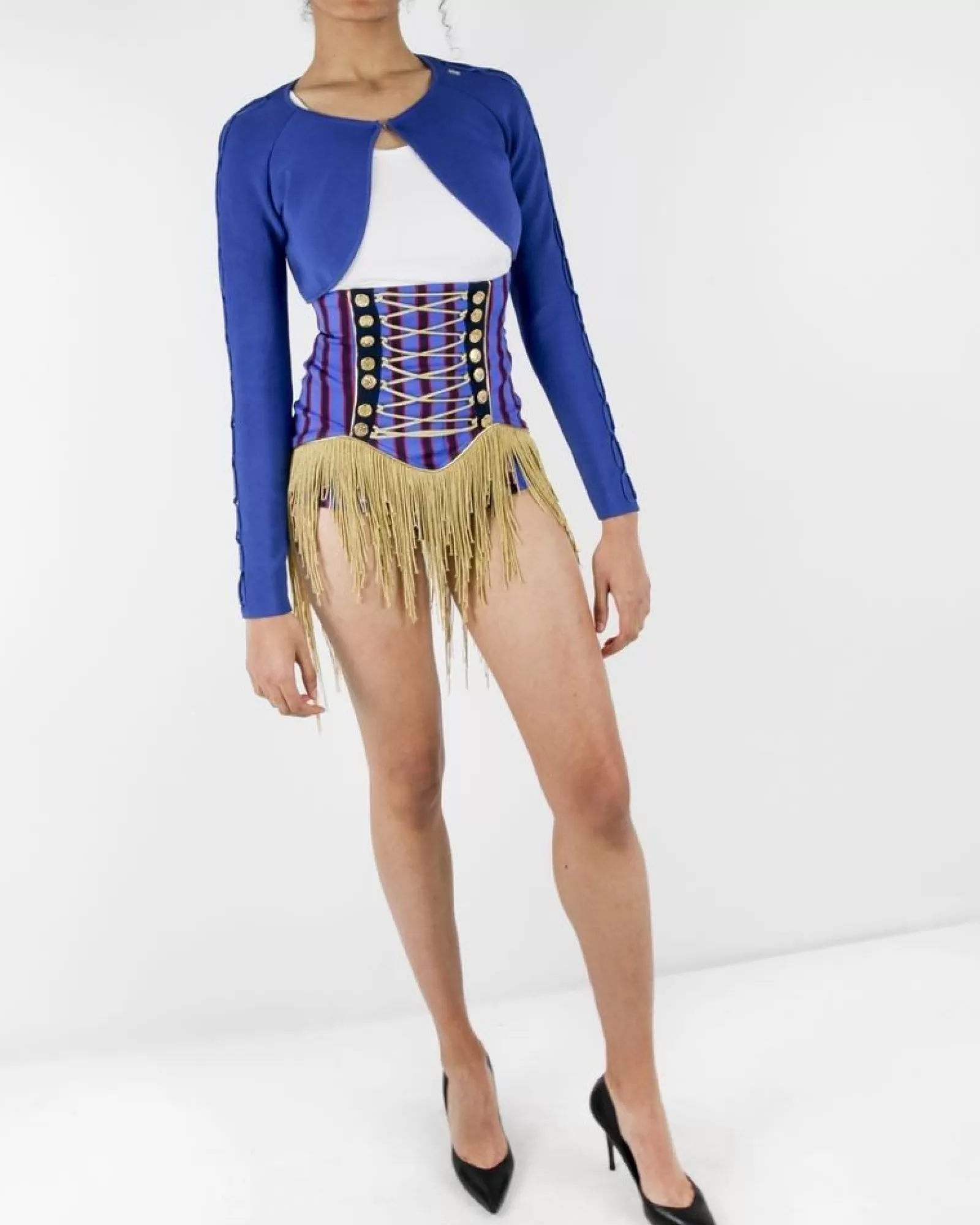 La Piscine Paris Veste boléro en maille stretch Elisabetta Franchi Bleu Shop