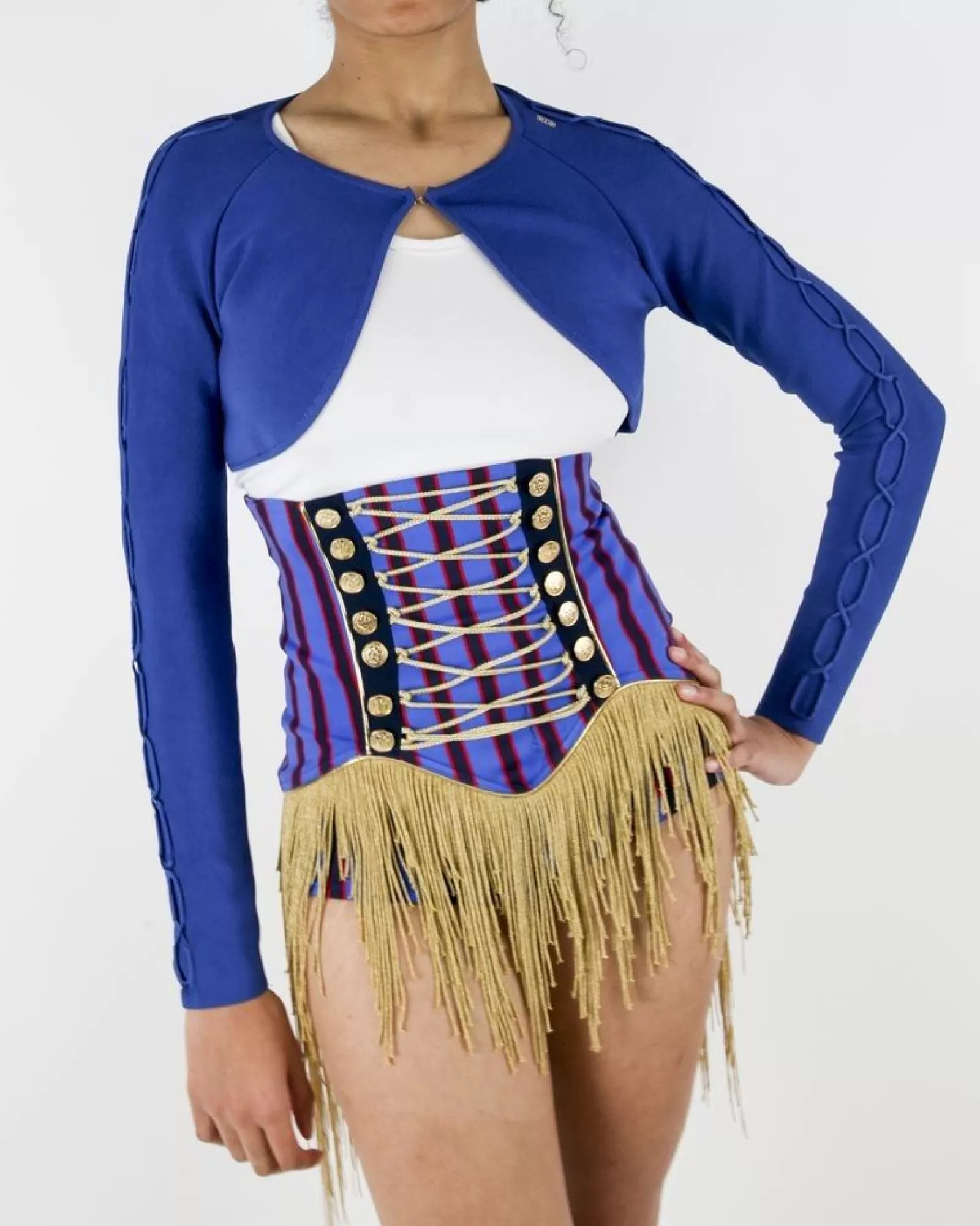 La Piscine Paris Veste boléro en maille stretch Elisabetta Franchi Bleu Shop
