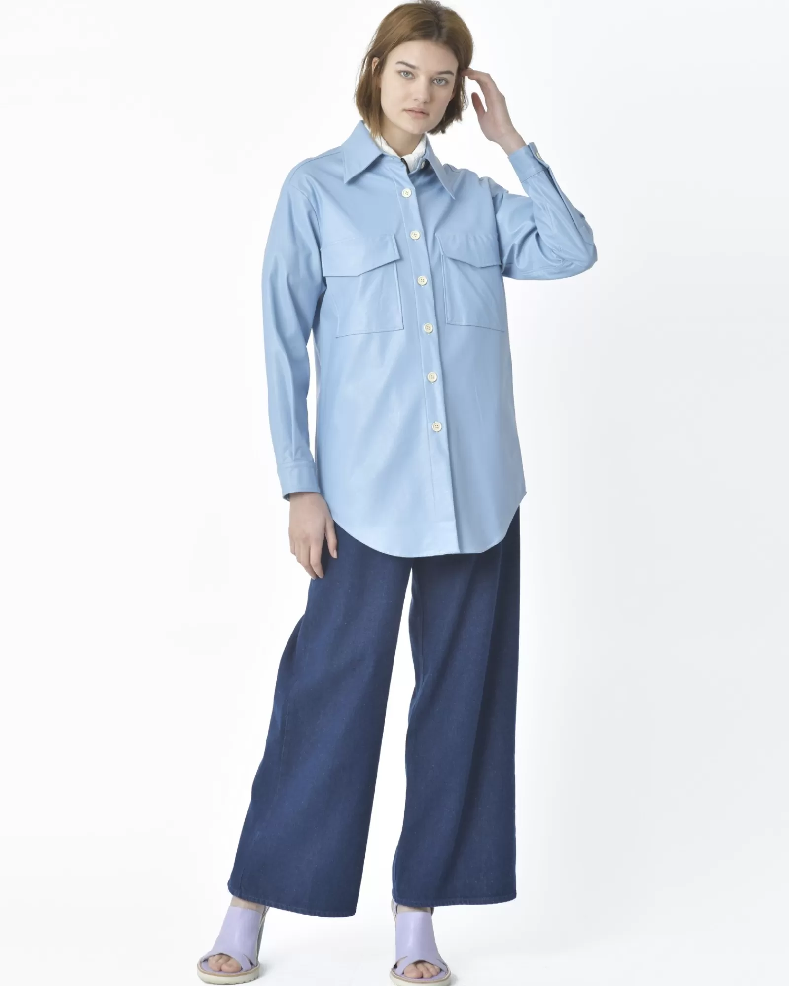 La Piscine Paris Veste Chemisier Avn Bleu Best Sale