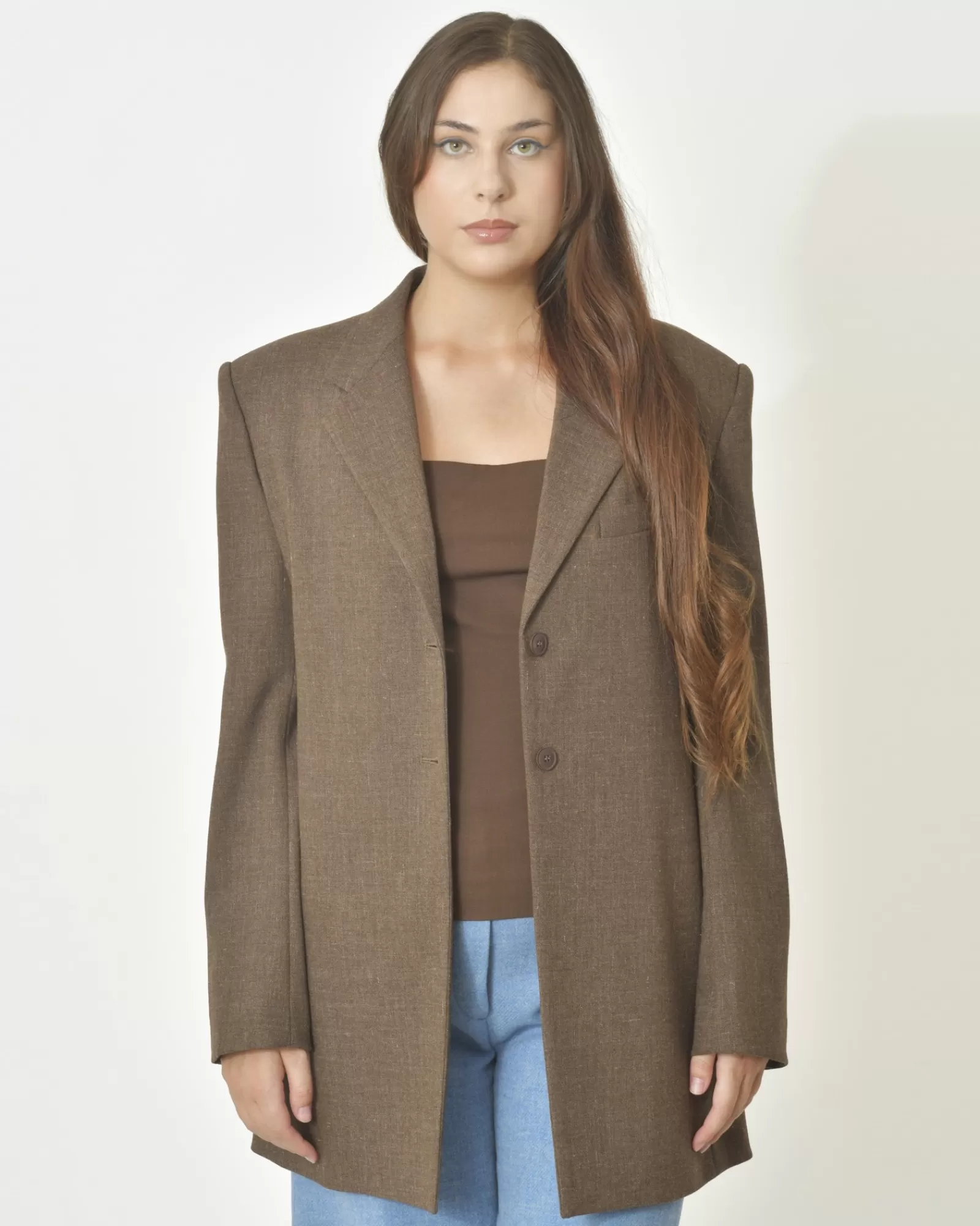 La Piscine Paris Veste cintrée en laine vierge Malloni Marron Cheap
