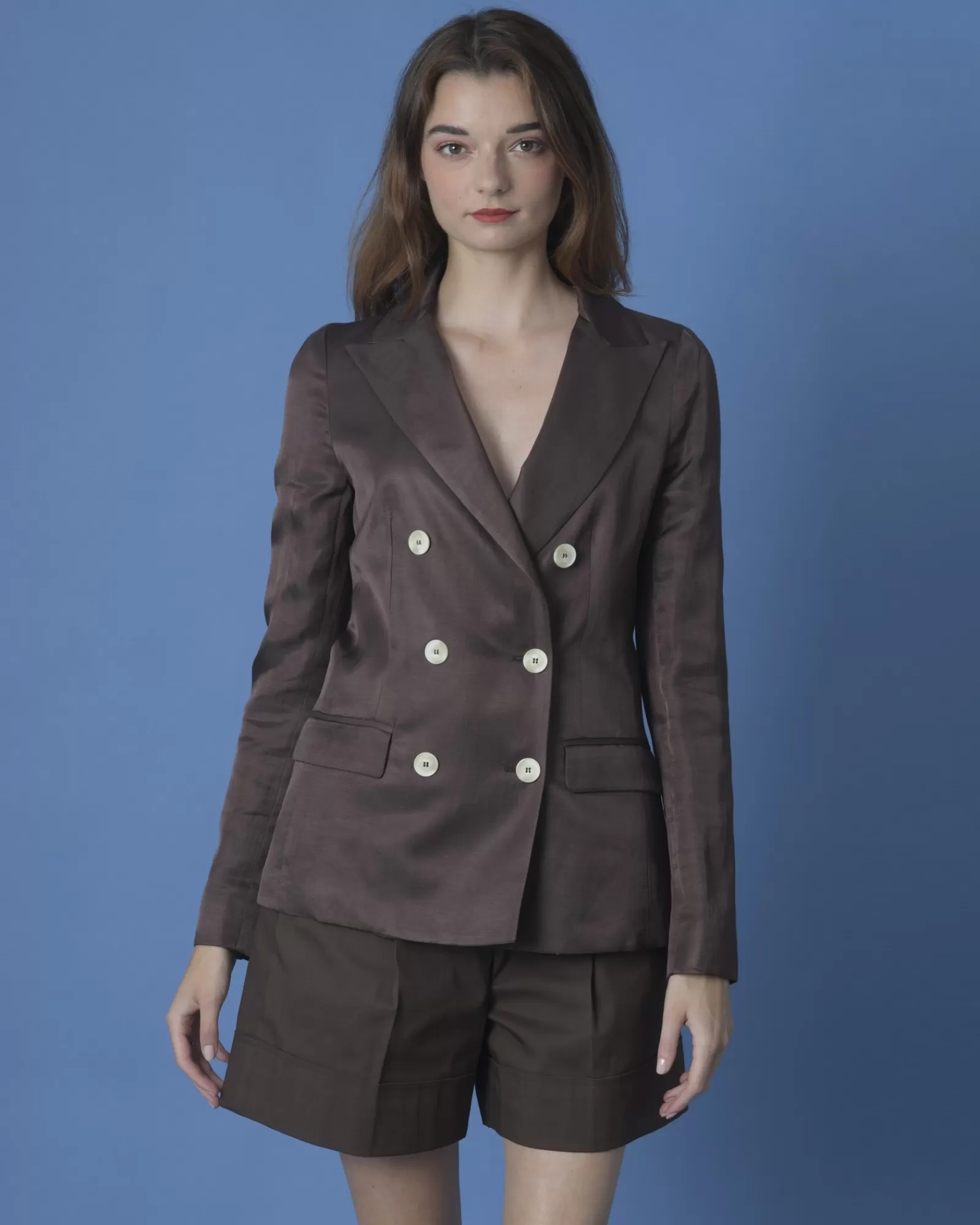 La Piscine Paris Veste croisée Tradition Novanta 3 Marron Fashion
