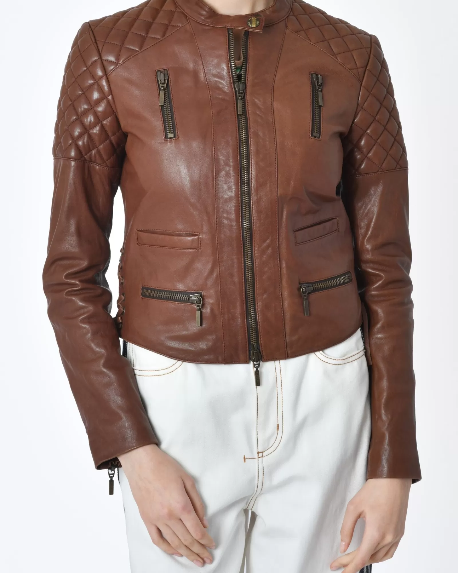 La Piscine Paris Veste cuir Plein Sud Marron Best Sale