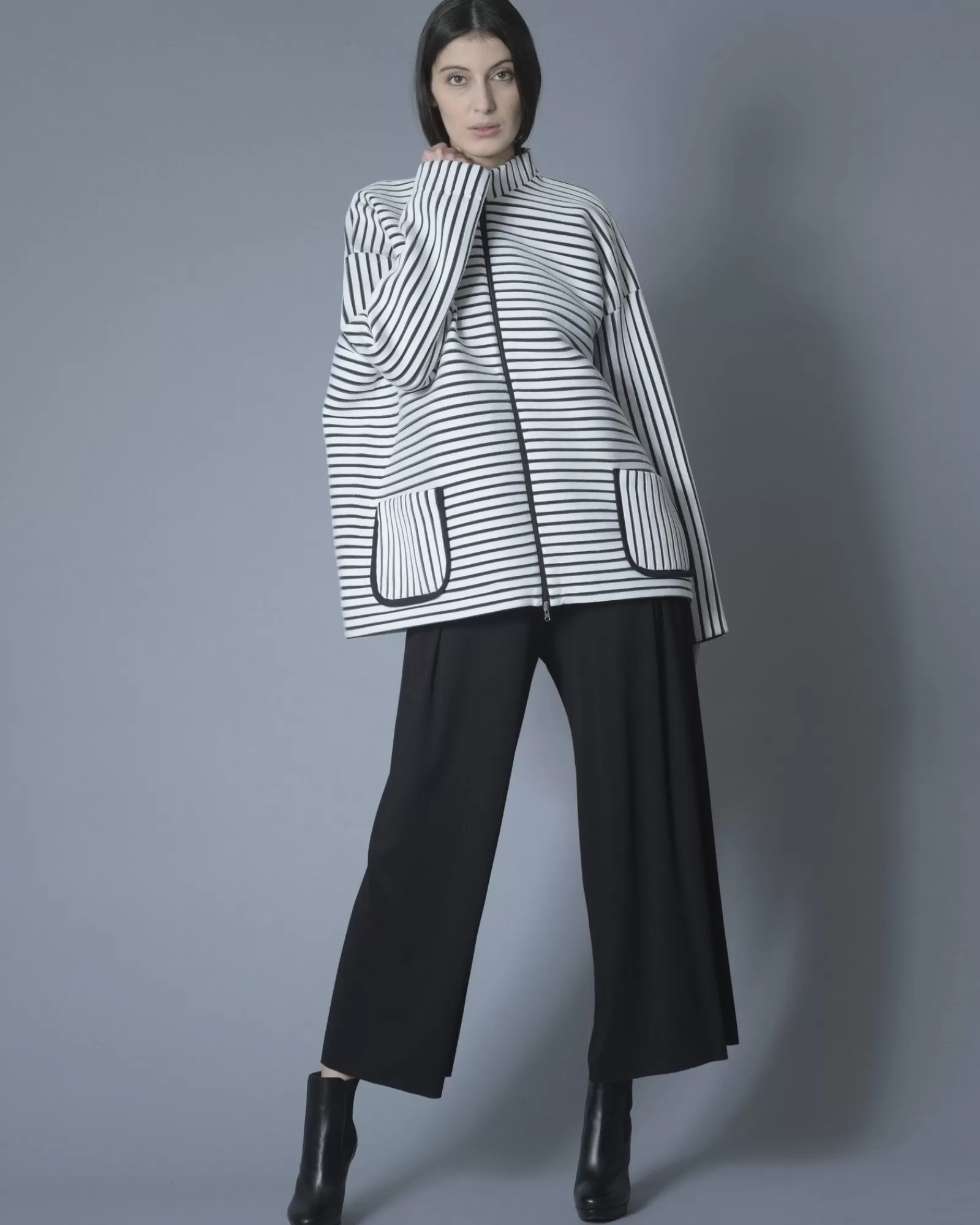 La Piscine Paris Veste en jersey à rayures Stefano Mortari Blanc Store