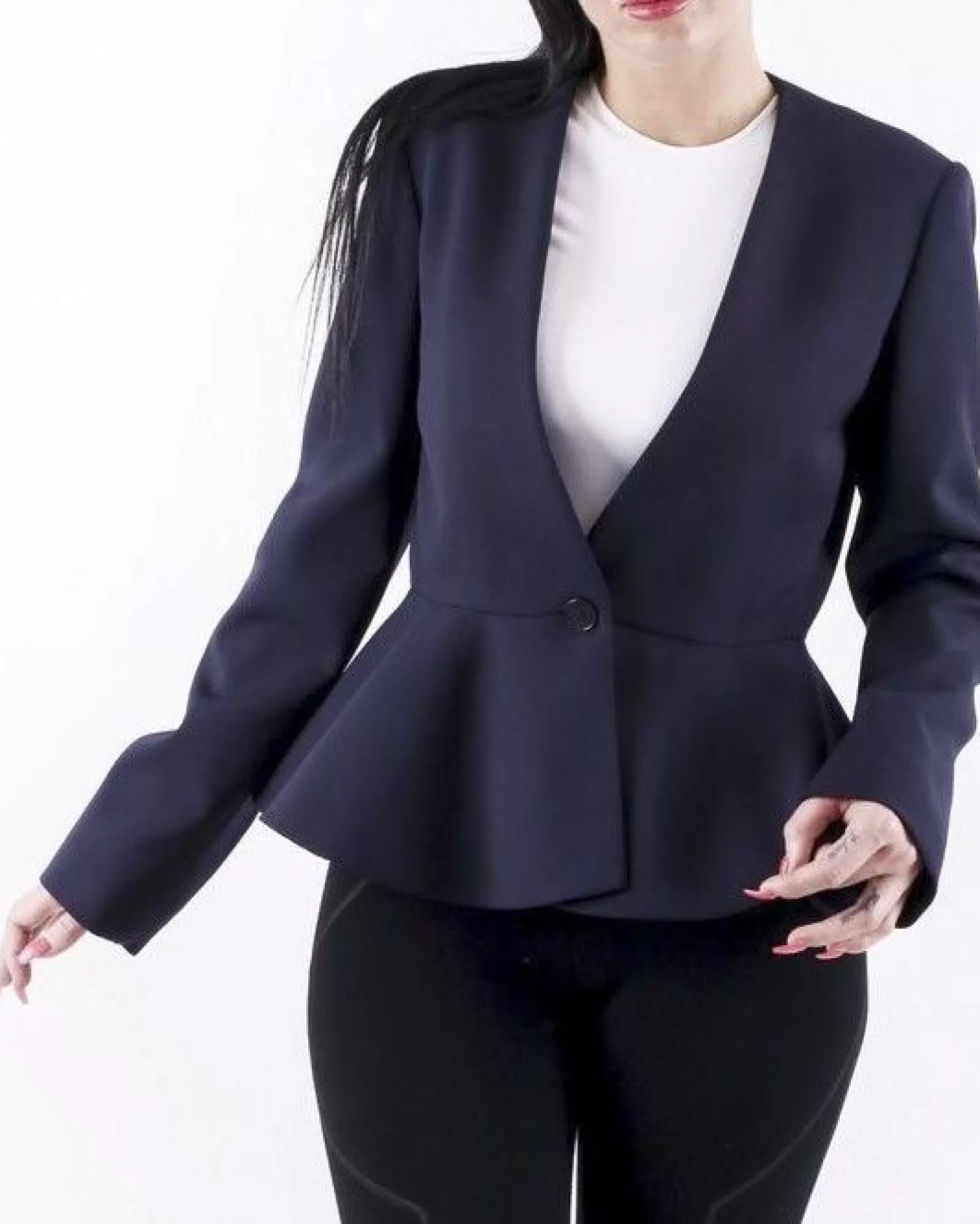 La Piscine Paris Veste en laine e à péplum Stella McCartney Bleu Clearance